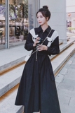大货2022黑白拼接显瘦中长款连衣裙8838P115控168，女装连衣裙，浙宝265