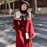 过年红羽绒内胆毛呢大衣外套8128P255控价358，女装毛呢外套，浙宝265