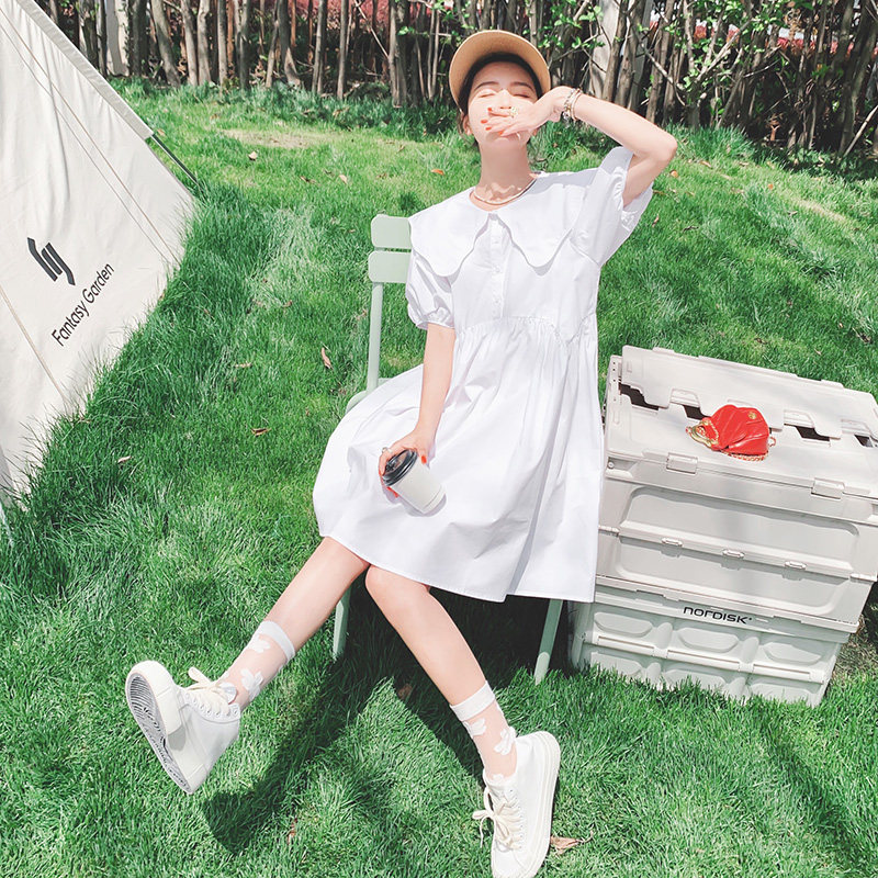 白色连衣裙8002P90控价138，女装连衣裙，浙宝265