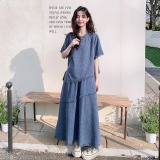 清冷松弛感穿搭套装裙女夏新款小香风不规则流苏上衣半身裙两件套，女装套装/套裙，浙宝265