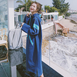 大货2022春中长款宽松撞色连帽套头卫衣裙8751P115控价168，女装卫衣/绒衫，浙宝265