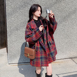大货复古格纹大衣毛呢外套8335P145218，女装毛呢外套，浙宝265