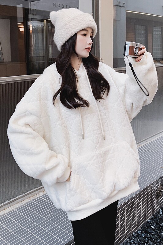 奶fu奶fu刺绣毛毛套头连帽卫衣8156P135控价208,女装卫衣/绒衫,浙宝265