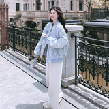 网红爆款蕾丝棒球服外套女2025春秋新款小个子宽松显瘦夹克上衣潮，女装短外套，浙宝265