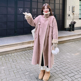 大货已出脏脏粉皮毛一体羊羔毛外套8501P210318，女装皮草，浙宝265