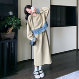 大货牛仔拼接卫衣裙7019P125控188，女装连衣裙，浙宝265