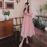 大货粉色花朵韩版连衣裙8620P125控188，女装连衣裙，浙宝265