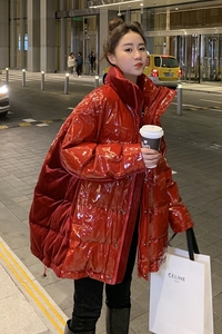 大货 灯芯绒拼接亮皮服 8699 P185控价268图片