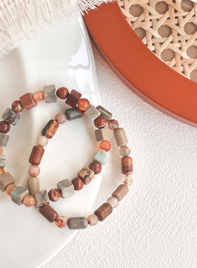 「花火」新中式天然寿山石串珠手链小众设计文艺复古国风手串女