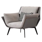 现代轻奢单人沙发客厅阳台休闲椅设计师款 极简沙发椅 羽绒单椅意式