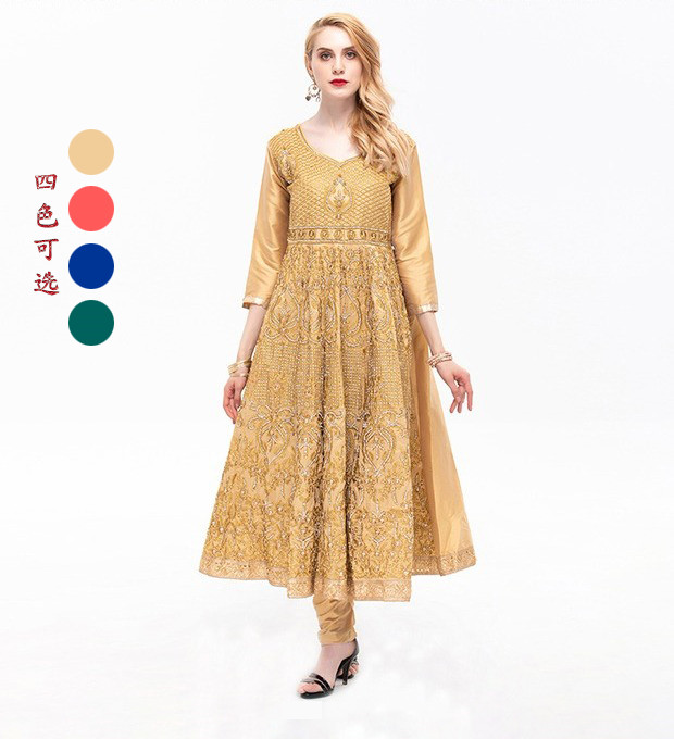 印度丝绵民族风舞蹈练习服表演