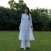 印度进口女装 透气瑜伽禅修服系带长袍上衣 乔其纱手工刺绣休闲薄款