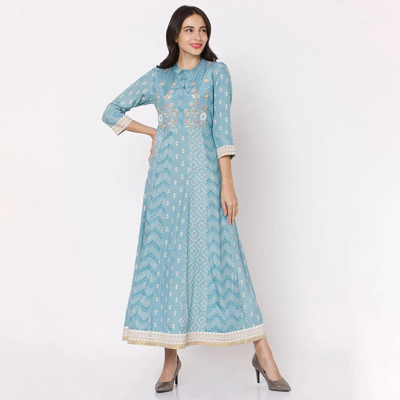 野人小饰印度进口民族风刺绣印花连衣裙收腰显瘦长裙浅蓝色经典款,女装/女士精品,连衣裙,淘宝优惠券,粉丝福利购,淘宝优惠卷