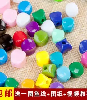 diy手工串10mm四角按斤珠子