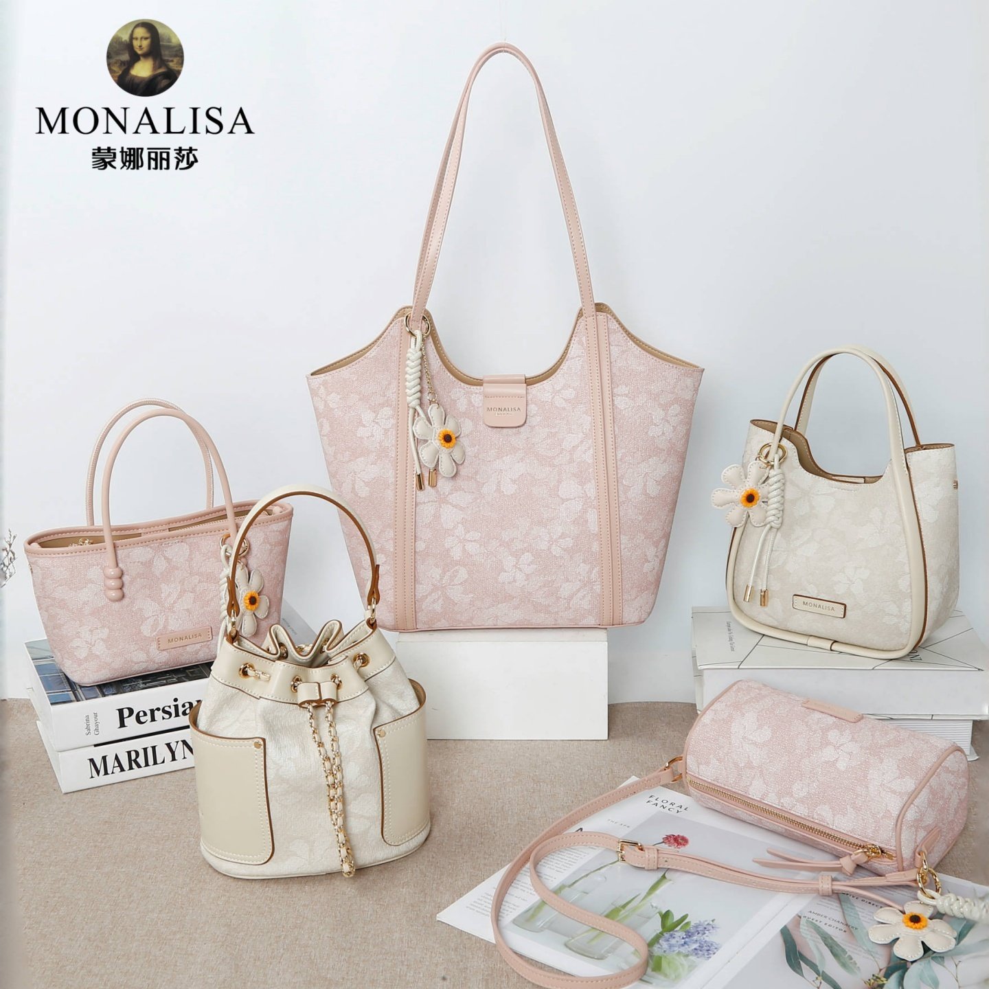 蒙娜丽莎女包2025夏季新款时尚百搭简约单肩斜挎手提包通勤托特包