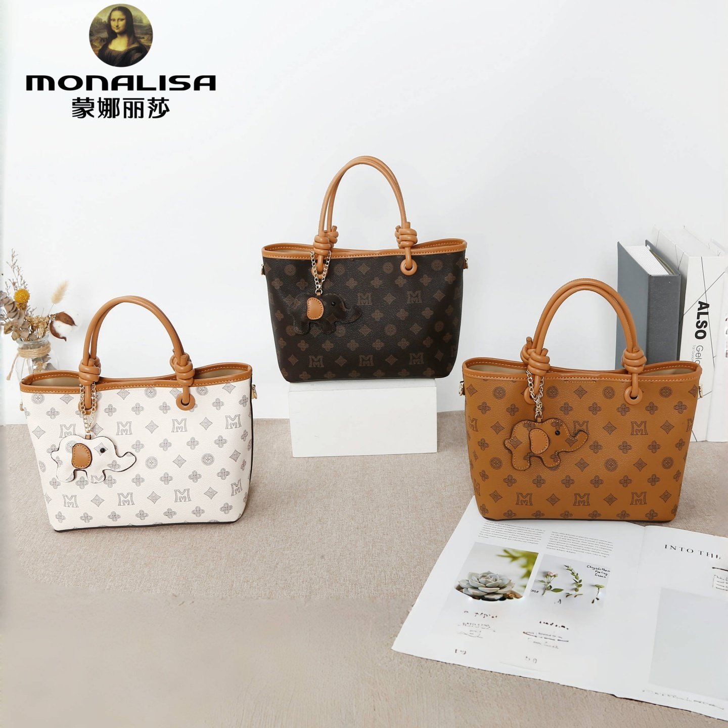 蒙娜丽莎女包2025夏季新款时尚经典老花单肩斜挎高级感小众手提包
