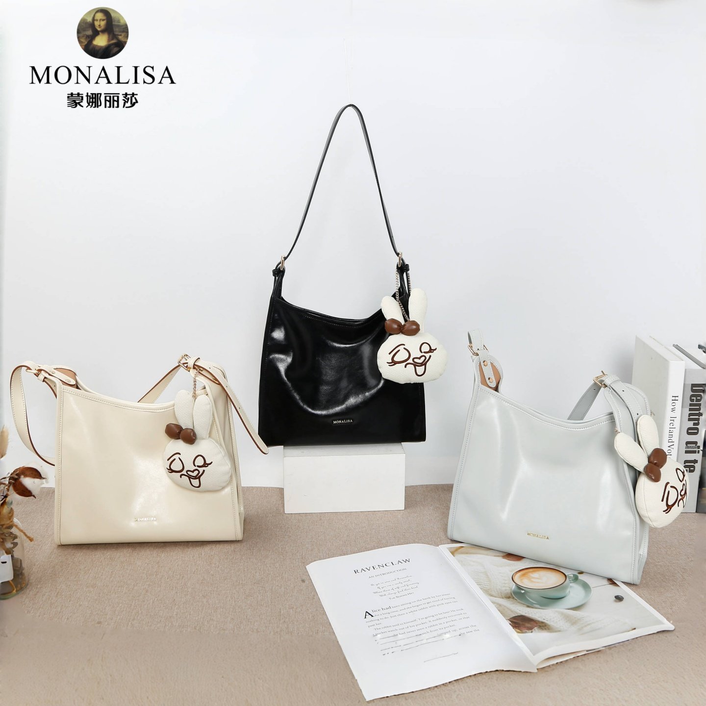 蒙娜丽莎女包2025夏季新款牛皮时尚纯色单肩斜挎手提水桶包小方包