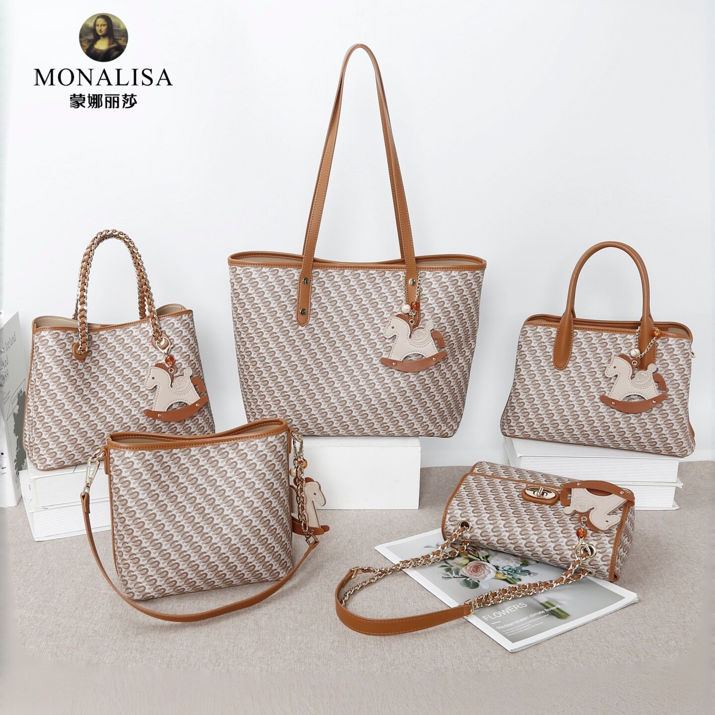 蒙娜丽莎女包2025秋季新款大牌时尚百搭简约单肩斜挎手提包水桶包