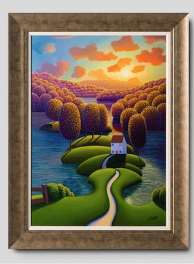 当代Paul Corfield手绘限量版画 田园景色亲签证书正品 装饰画挂