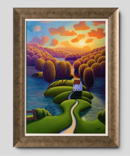 装 当代Paul 田园景色亲签证书正品 画 饰画挂 Corfield手绘限量版