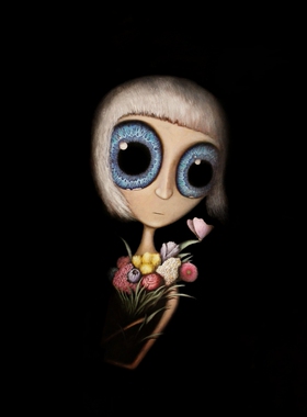 超现实主义画家August Vilella  爱丽丝女孩 证书限量版画壁画