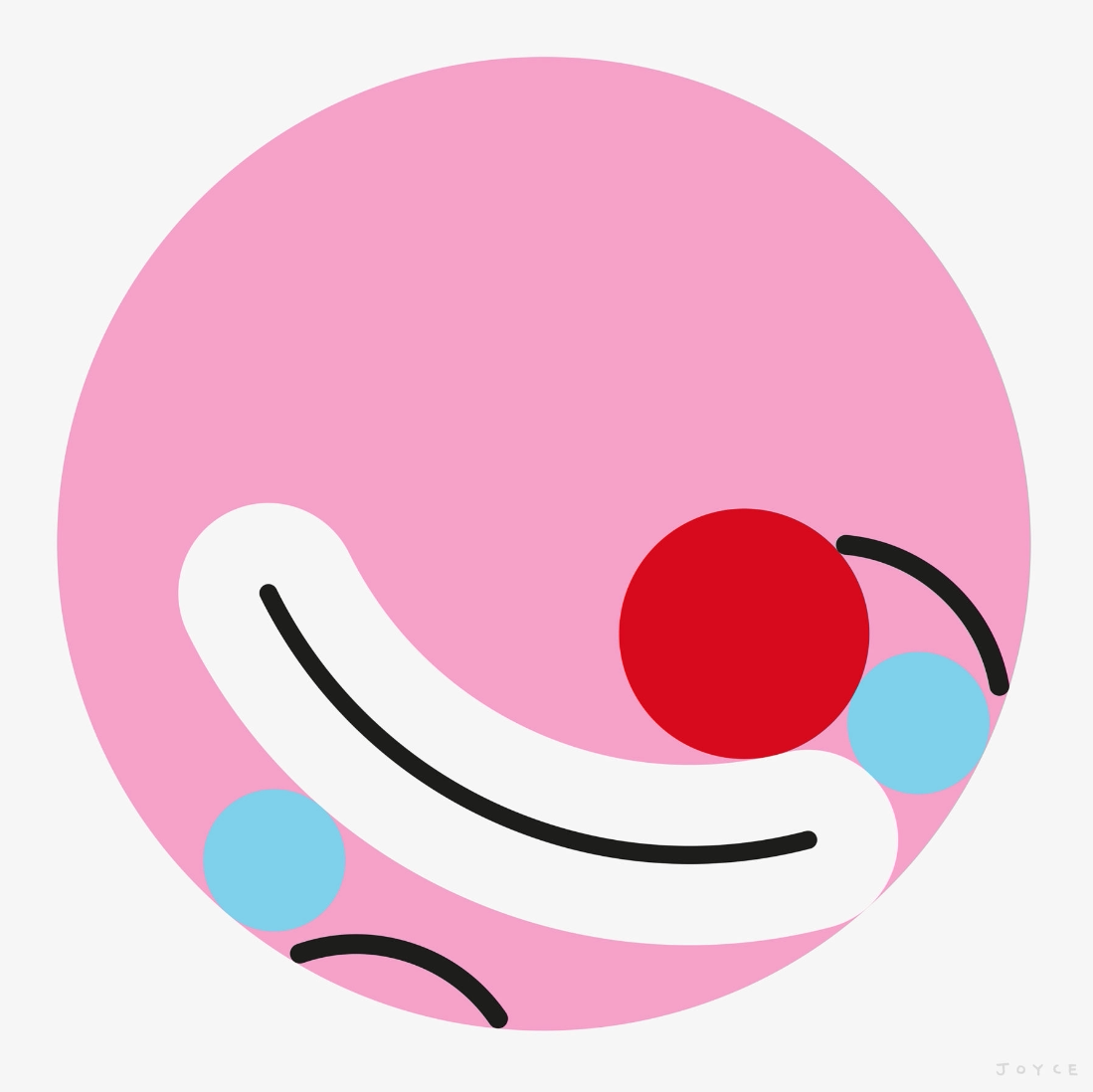 英国艺术家james joyce稀缺粉笑脸 正品亲签限量版画 壁画粉色