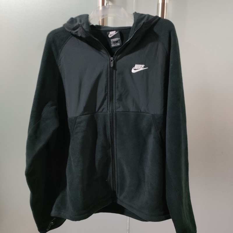 Nike耐克外套男2022秋冬款运动休闲摇粒绒拼接连帽夹克CU4362-010
