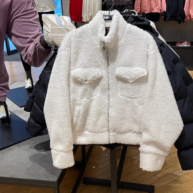 耐克/NIKE JORDAN女子运动宽松休闲羊羔绒夹克外套FD7169-010-133