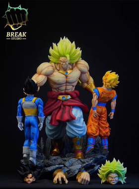 原膜现货 Break Studio 1/7三人物布罗利抓悟空贝吉塔限量雕像