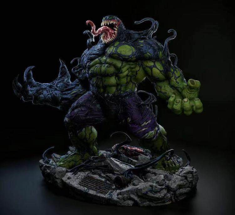 热火gk定制 现货 毒液浩克 绿巨人 三头雕 雕像模型手办