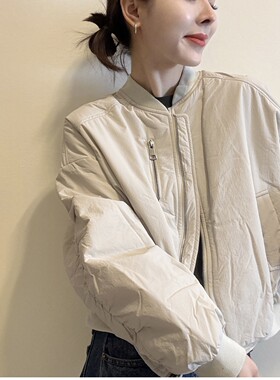 休闲百搭立领加棉棒球衣外套女欧洲站2026秋季新款欧货短款棉衣潮