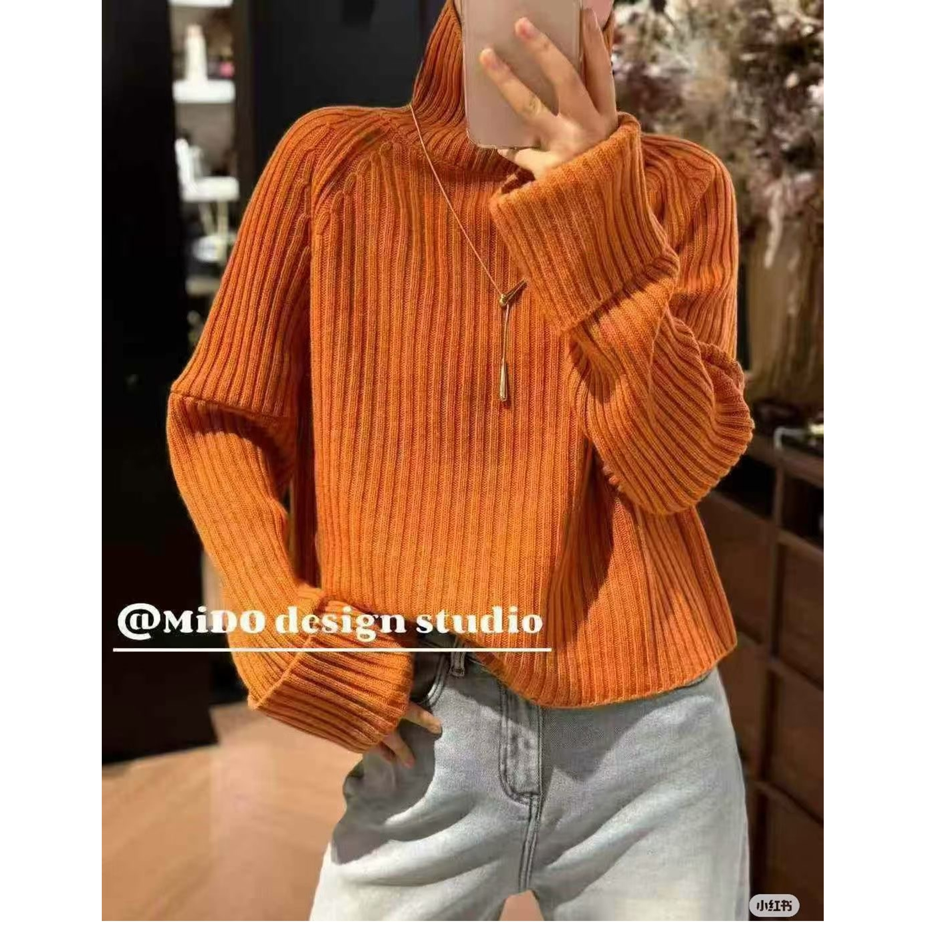 欧洲站2025秋冬新款欧货女懒散风宽松纯色百搭高领套头全羊毛毛衣