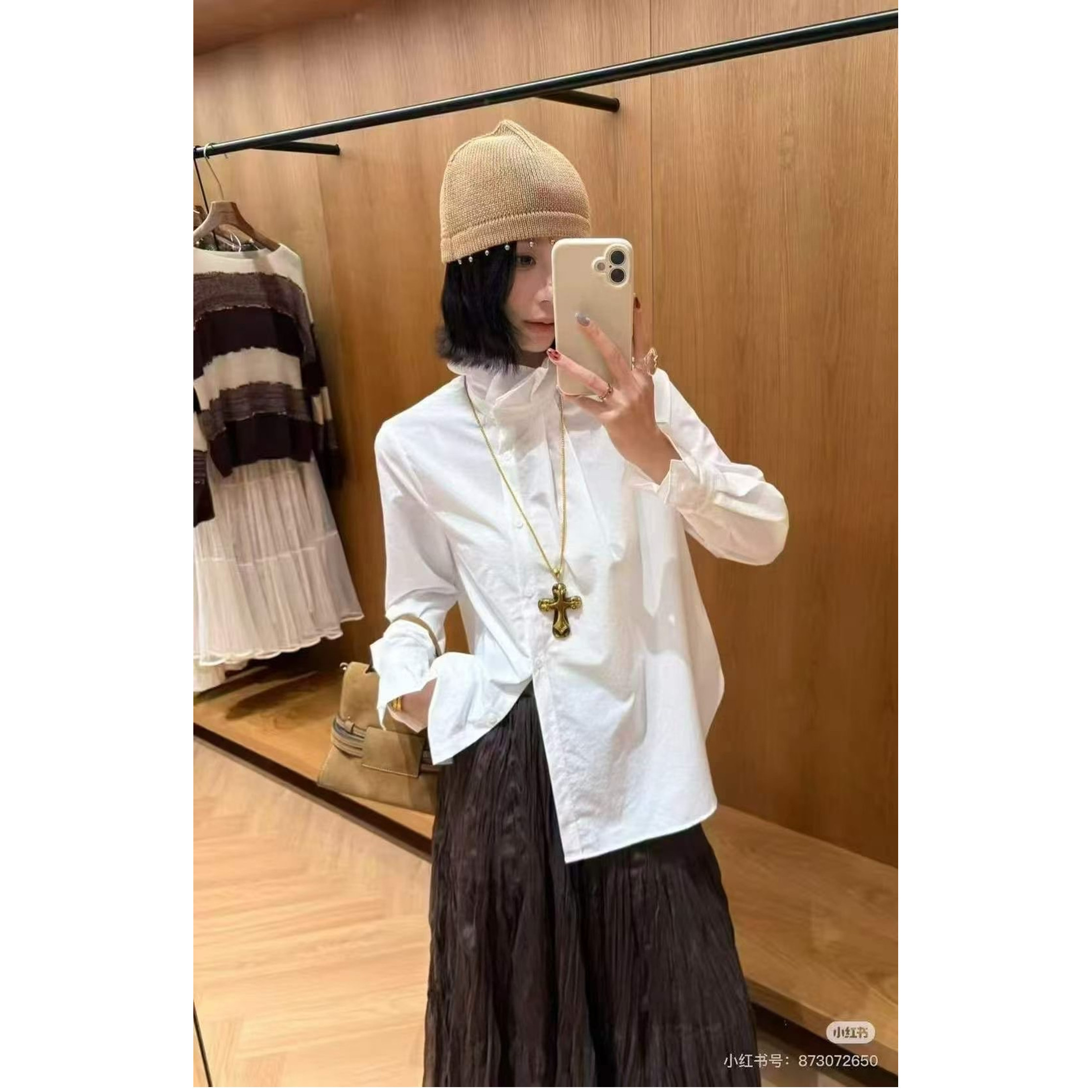 欧洲站2025秋季新款欧货女潮法式宫廷风木耳边立领长袖衬衫上衣