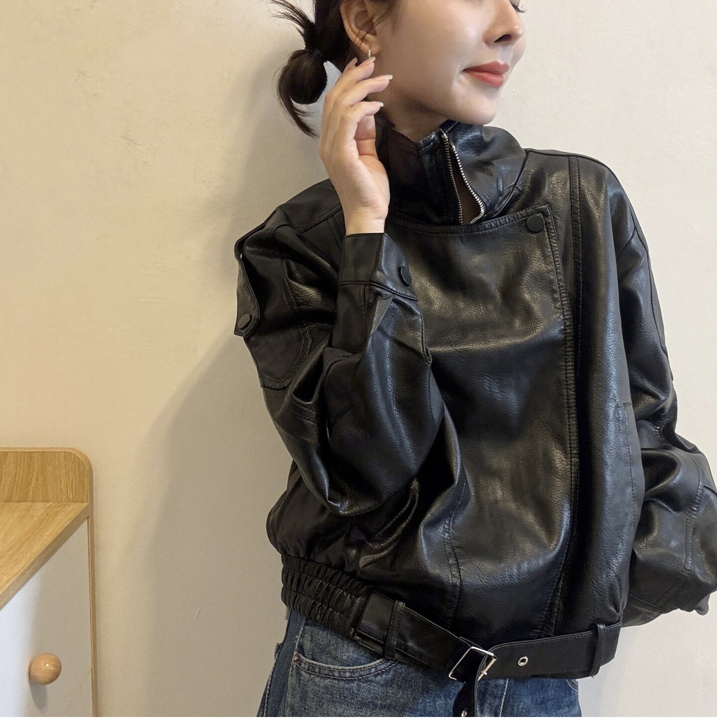 小个子翻领PU皮皮衣夹克女欧洲站2026秋季新款欧货短款外套上衣