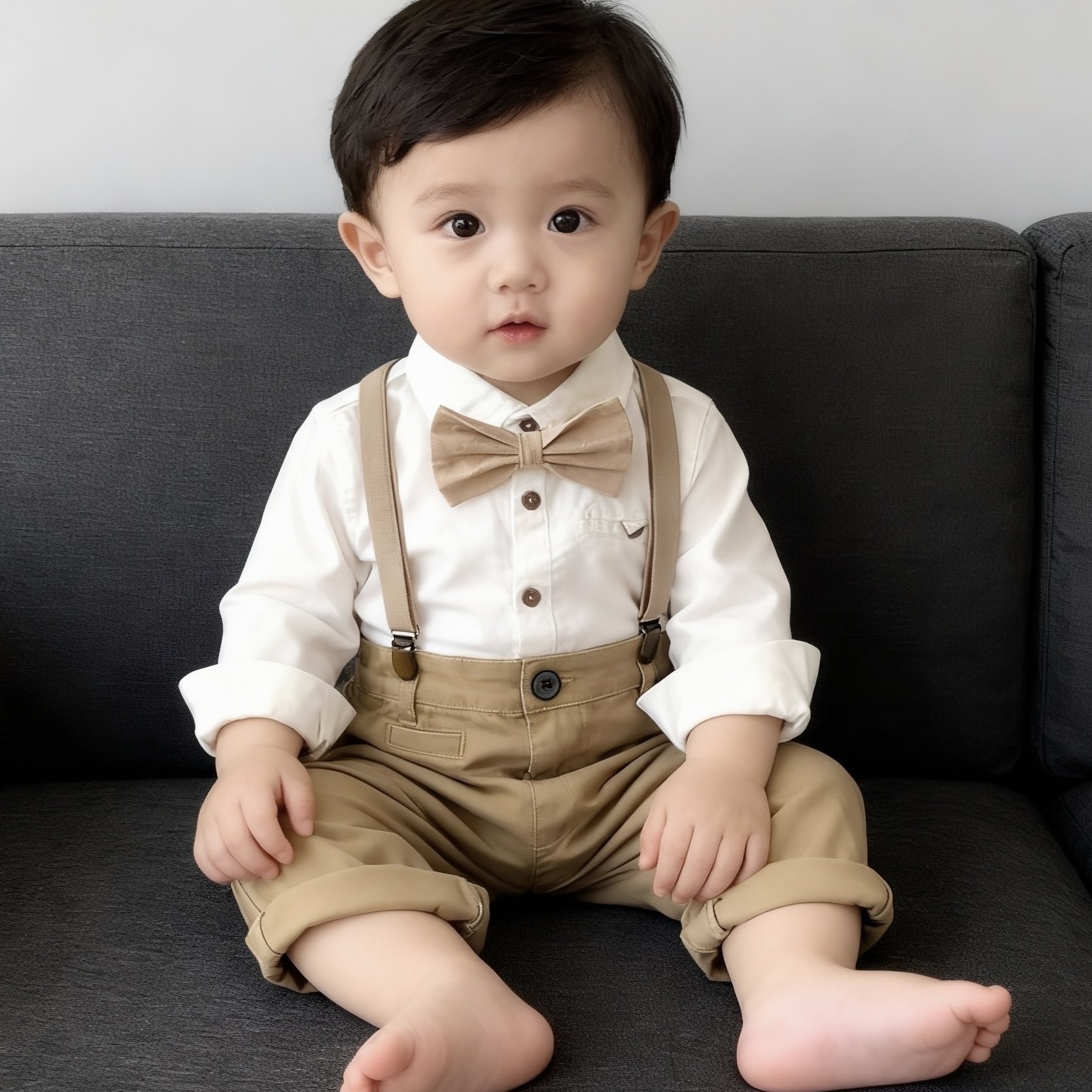 2025秋季新款男宝宝抓周英伦风套装 男童周岁花童短袖衬衫礼服帅