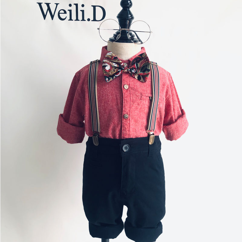 周岁礼服春季新款红色喜庆花童