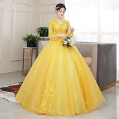 彩纱婚纱学生艺考礼服舞台独唱蓬蓬裙年会主持晚礼服长款 演出服女