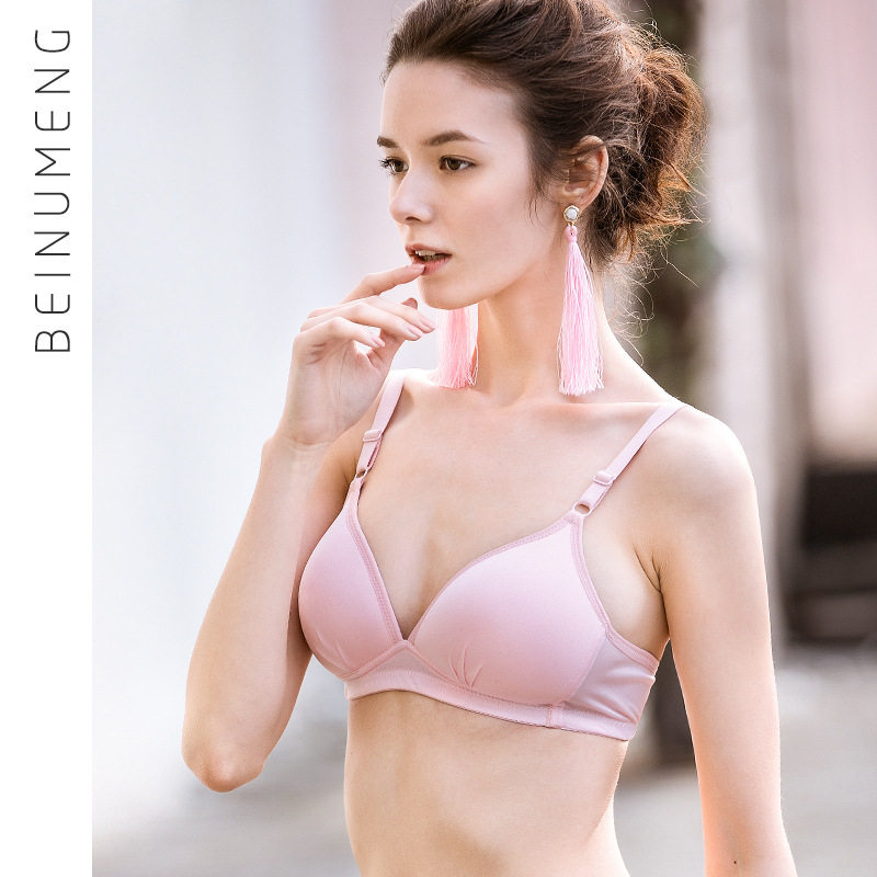 贝女梦针织真丝文胸无钢圈夏季薄款舒适透气桑蚕丝内衣胸罩