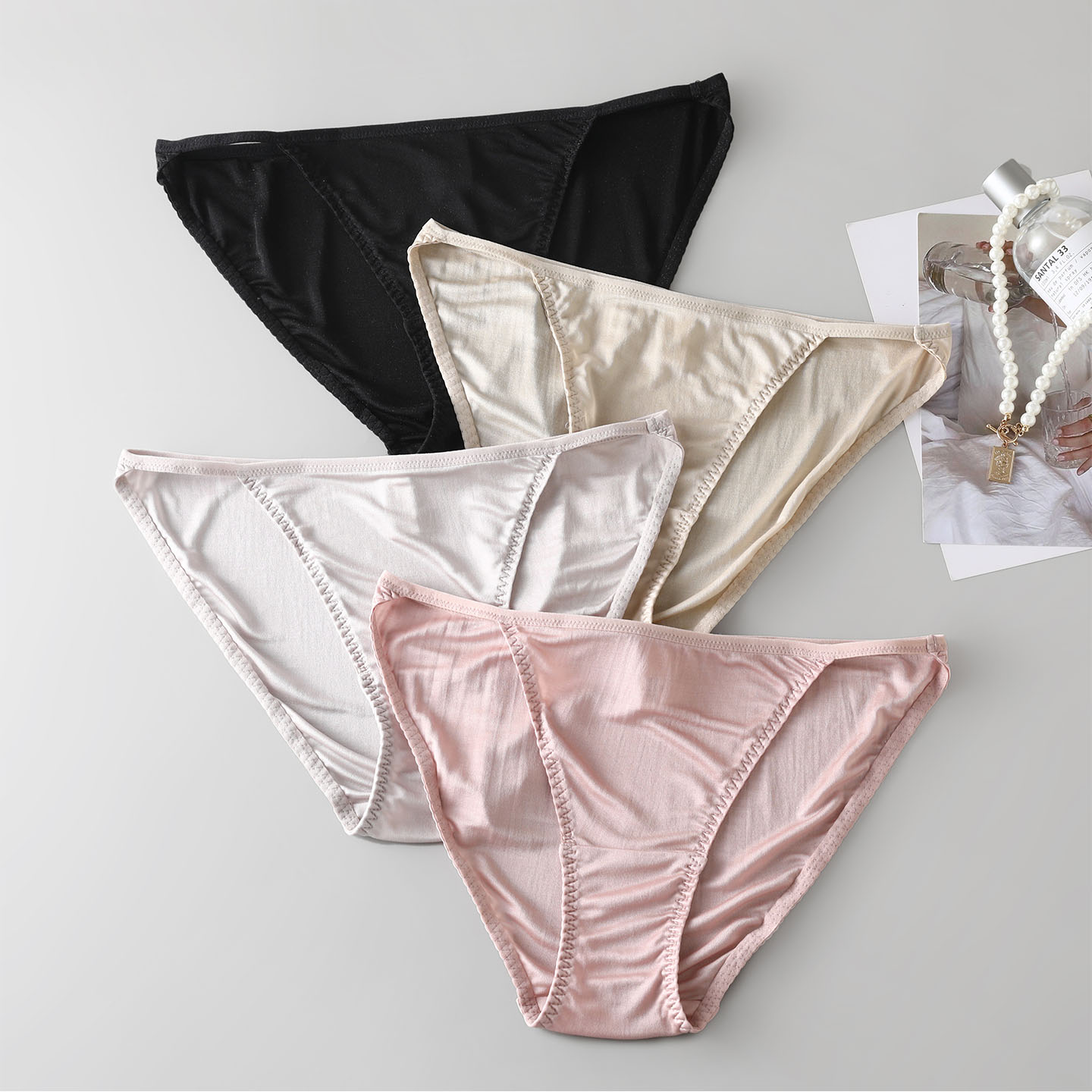 100%桑蚕丝三角裤女士