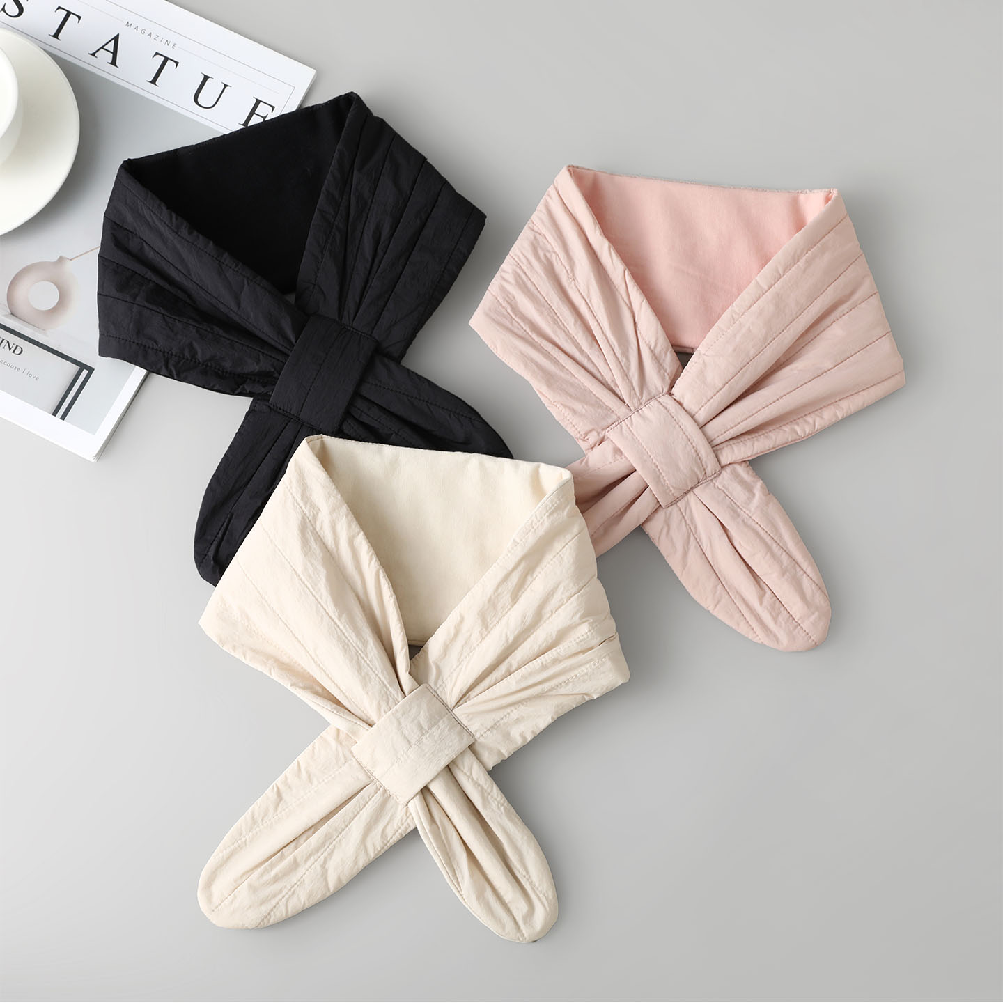 100%桑蚕丝填充保暖护颈围脖