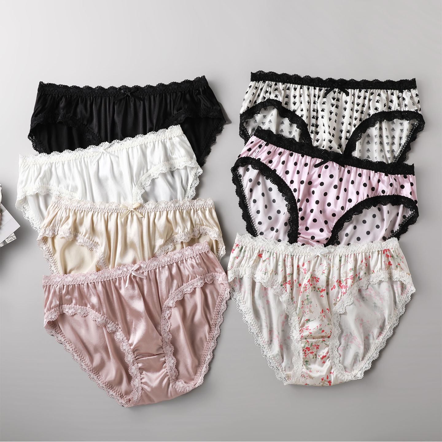 真丝弹力缎面女士三角内裤