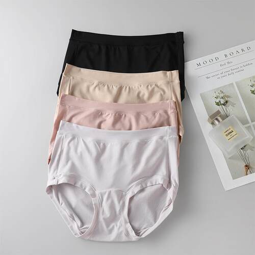 真丝无痕无感中高腰女士内裤