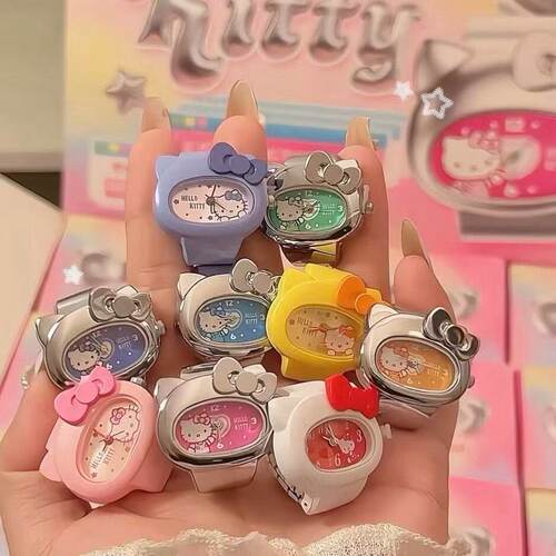 正版Hello Kitty凯蒂猫彩虹梦游记系列盲盒戒指手表周边可爱礼物