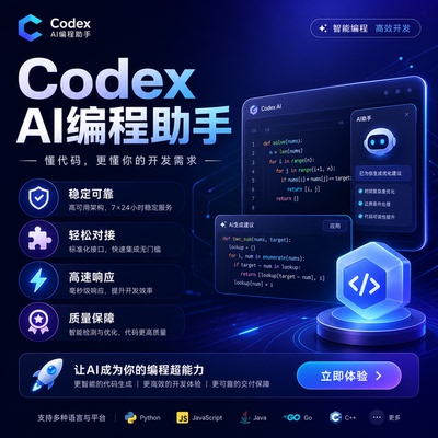 Codex AI编程助手高效开发智能编程开发 桌面端CLI稳定可靠周月卡