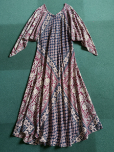 巴基斯坦制/ 70s 嬉皮浪漫主义 手帕袖异域图腾长裙