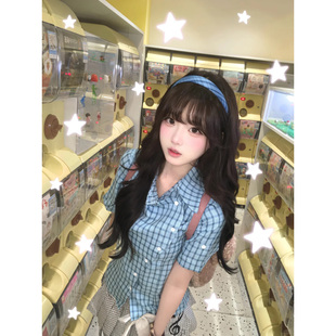 夏季 高智感气质辣妹短袖 格子衬衫 女2026新款 显瘦绝美休闲衬衣 修身