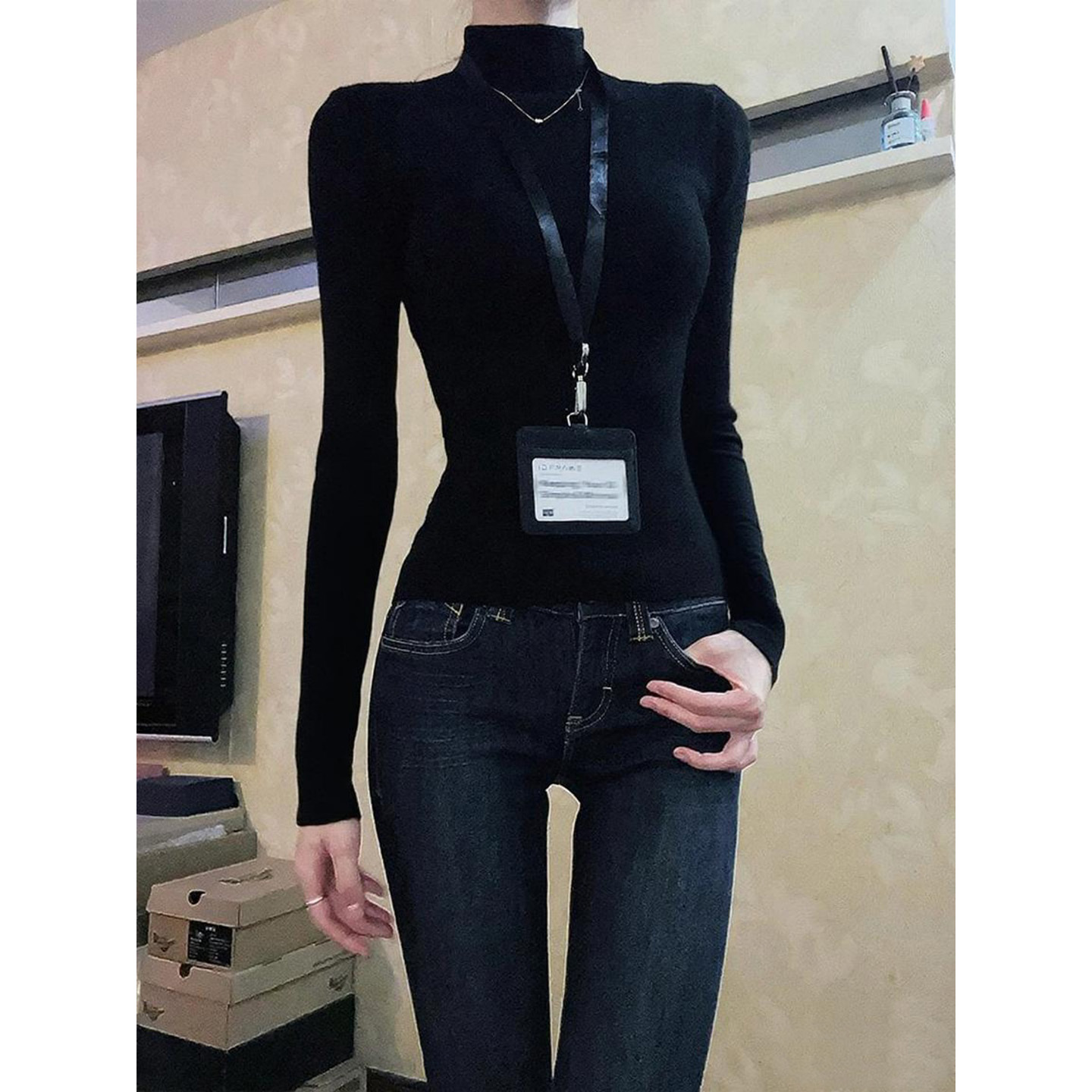 秋冬收腰显瘦基础百搭打底上衣