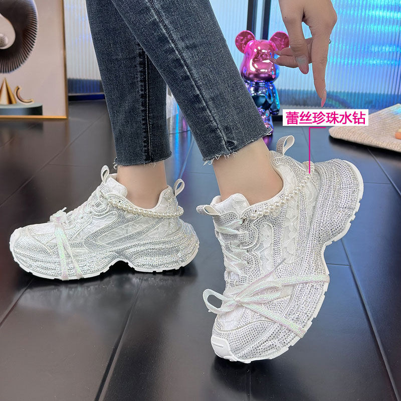 满钻珍珠老爹鞋女欧洲站2024时尚休闲鞋