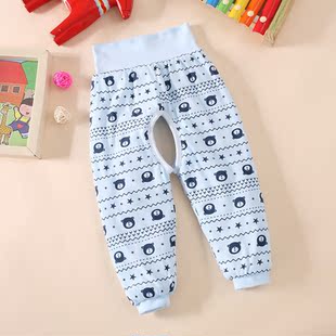 欣乐儿婴儿保暖裤秋冬宝宝纯棉开档保暖护肚裤男孩女童夹棉薄棉裤