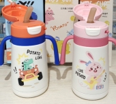 小土豆直饮保温水杯萌趣熊猫保温吸管杯奶瓶吸嘴吸管盖子配件